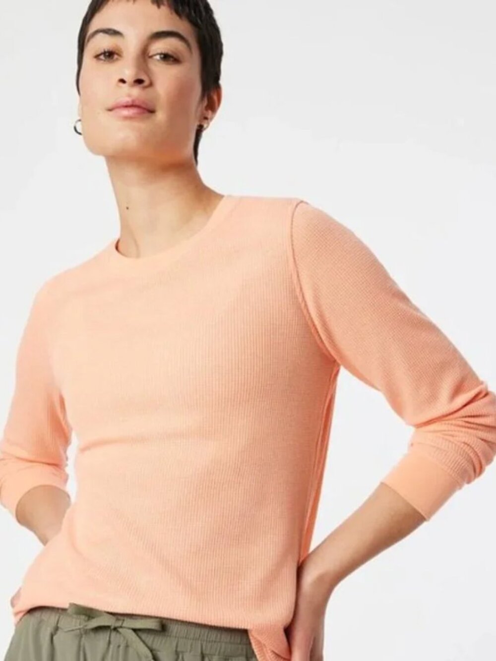 NWOT! OUTDOOR VOICES FastTrack Waffle Longsleeve Base Layer in Melon XL